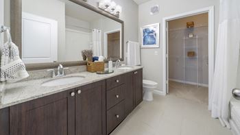 Bathroom with vanity lights